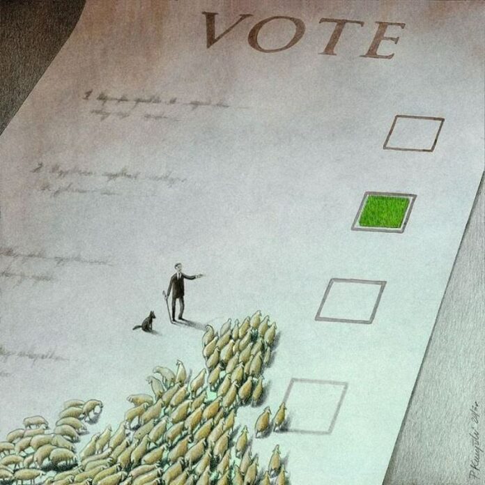 Oamenii sunt precum oile în turmă, când merg la vot.
